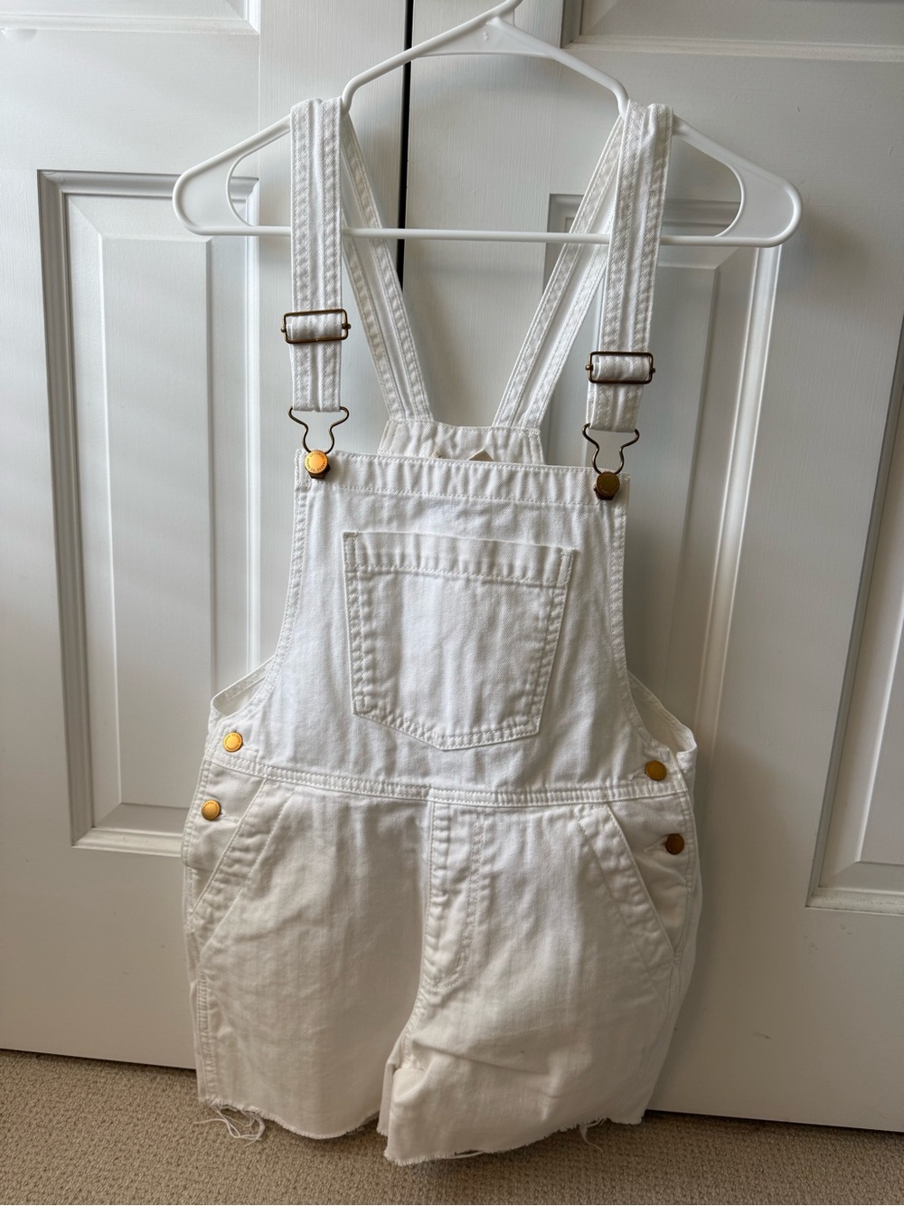 White Denim Overalls
